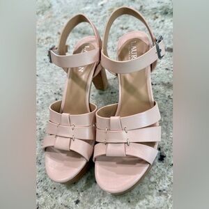 Lauren Ralph Lauren Blush Pink “Soffia” Stunning Leather Block Heel Sandals